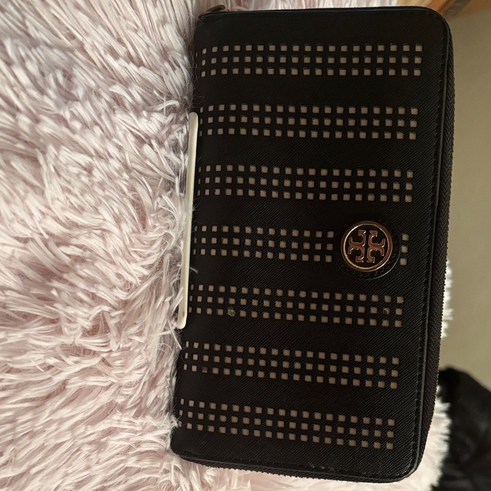 Tory Burch Black and Gold Wallet